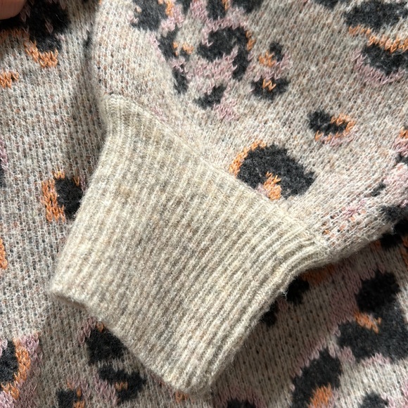 Anthropologie Emmy Cowl Neck wool blend leopard print tunic sweater - Picture 11 of 11